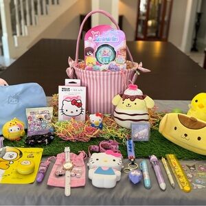 Sanrio Easter Basket Hello Kitty Pompompurin Squishmallow Kawaii Gift